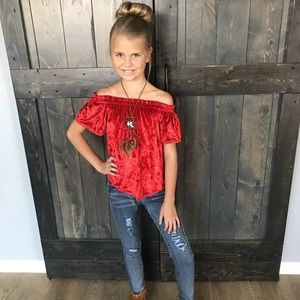 NEW Girls Red Velvet Top ❤️